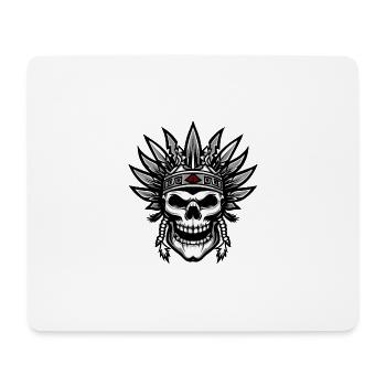Chef Apache Skull Indien - Tapis de souris (format paysage) - blanc - Devant
