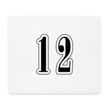 12 Zahl symbol - Mousepad (Querformat) - Weiß - Vorne