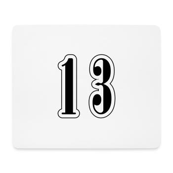 13 Zahl symbol - Mousepad (Querformat) - Weiß - Vorne