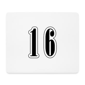 16 Number symbol - Mouse Pad (horizontal) - white - Front