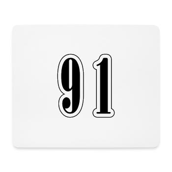 91 Zahl Symbol - Mousepad (Querformat) - Weiß - Vorne