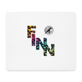 FINN - Schöner Jungen Name mit Dinosaurier - Mousepad (Querformat) - Weiß - Vorne