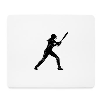 Cricket Woman Silhouette - Mouse Pad (horizontal) - white - Front