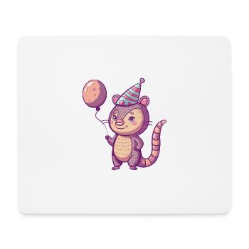 Armadillo Anniversaire Bande Dessinée - Tapis de souris (format paysage) - blanc - Devant