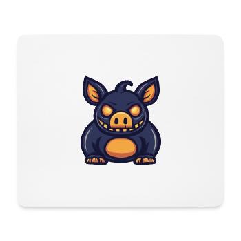 Cochon Halloween Drôle Sanglier - Tapis de souris (format paysage) - blanc - Devant