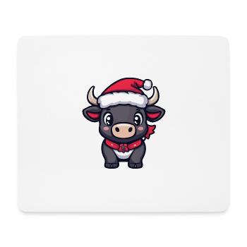 Stier Weihnachten Niedlich - Mousepad (Querformat) - Weiß - Vorne