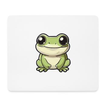 mignon grenouille - Vert - Design joyeux. - Tapis de souris (format paysage) - blanc - Devant