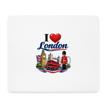 I Love London – Ikonische britische Ikonen - Mousepad (Querformat) - Weiß - Vorne