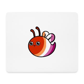 Lesbian Bee Orange Pink Lesbian Pride - Mouse Pad (horizontal) - white - Front