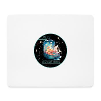 Jelly Adventure - trendy jellyfish print - Mouse Pad (horizontal) - white - Front