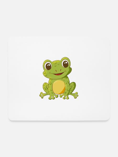 niedlich lächelnder Comic Frosch - Mousepad (Querformat) - Weiß