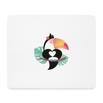 TUCAN IN LOVE - Mousepad (Querformat) - Weiß - Vorne