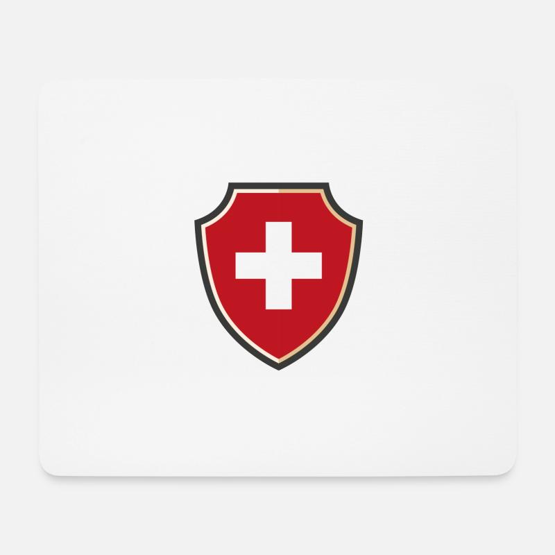 Swiss Flag - Mousepad (Querformat) - Weiß
