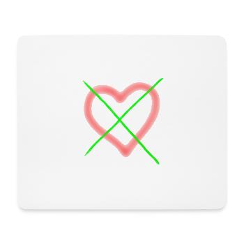 Herz durchgestrichen - Mousepad (Querformat) - Weiß - Vorne