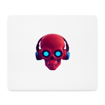 Crâne musical - Tapis de souris (format paysage) - blanc - Devant