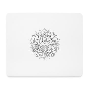 Eulen Mandala zum ausmalen - Mousepad (Querformat) - Weiß - Vorne