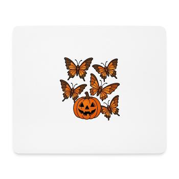 Halloween Pumpkin with Butterflies - Mouse Pad (horizontal) - white - Front