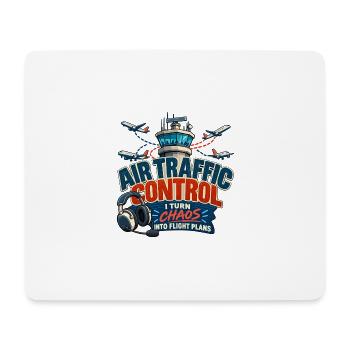 Lustiges Luftverkehrskontroll-Luftfahrtdesign - Mousepad (Querformat) - Weiß - Vorne