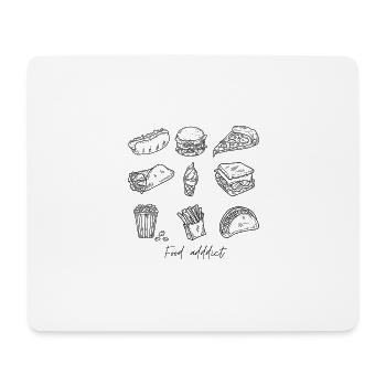 Food Addict - Tapis de souris (format paysage) - blanc - Devant