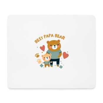 Fête des pères. Meilleur Papa Bear - Tapis de souris (format paysage) - blanc - Devant