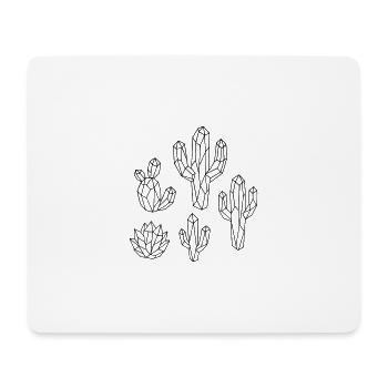 Kakteen aus Kristalle zum ausmalen - Mousepad (Querformat) - Weiß - Vorne