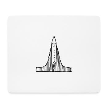 Hallgrims Church Island Hallgrímskirkja Reykjavik - Mouse Pad (horizontal) - white - Front