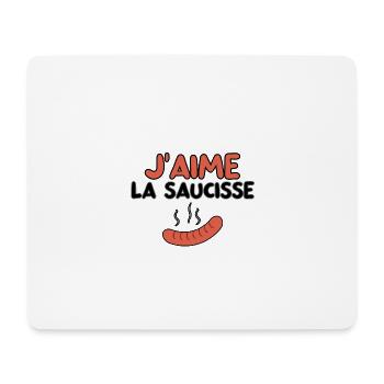 J'aime la saucisse ! Savourez l'excellence! - Tapis de souris (format paysage) - blanc - Devant