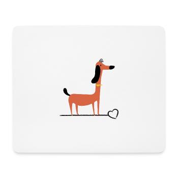 Dachshund Comic-Dackel Teckel-Love Dackel - Mousepad (Querformat) - Weiß - Vorne