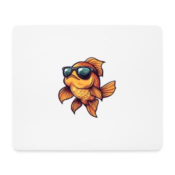 Poisson rouge Bande dessinée Cool Été - Tapis de souris (format paysage) - blanc - Devant