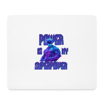 Superpower Fitness Motif – Power in the Gym - Mouse Pad (horizontal) - white - Front