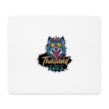 Thailand 2025 Party Wolf - Mousepad (Querformat) - Weiß - Vorne