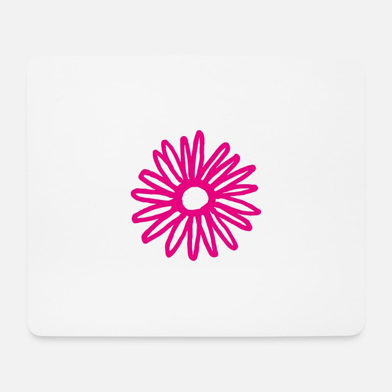 Blume - Mousepad (Querformat) - Weiß