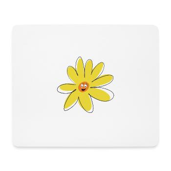 jolie fleur hippie rigolote humour drôle - Tapis de souris (format paysage) - blanc - Devant