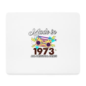 1973 Bday Party Kassettenband Vintage Musikliebhab - Mousepad (Querformat) - Weiß - Vorne