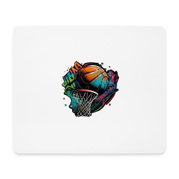 Graffiti de basket-ball coloré - Tapis de souris (format paysage) - blanc - Devant