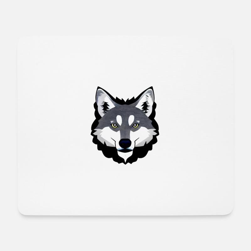 Wolf - Mousepad (Querformat) - Weiß