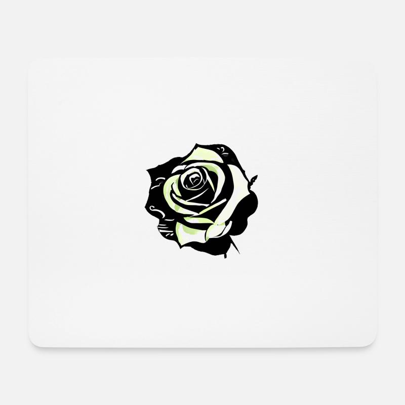 Rose - Mousepad (Querformat) - Weiß