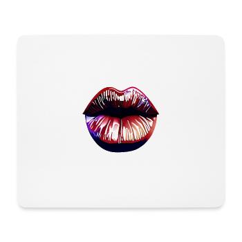 Lippen - Mousepad (Querformat) - Weiß - Vorne