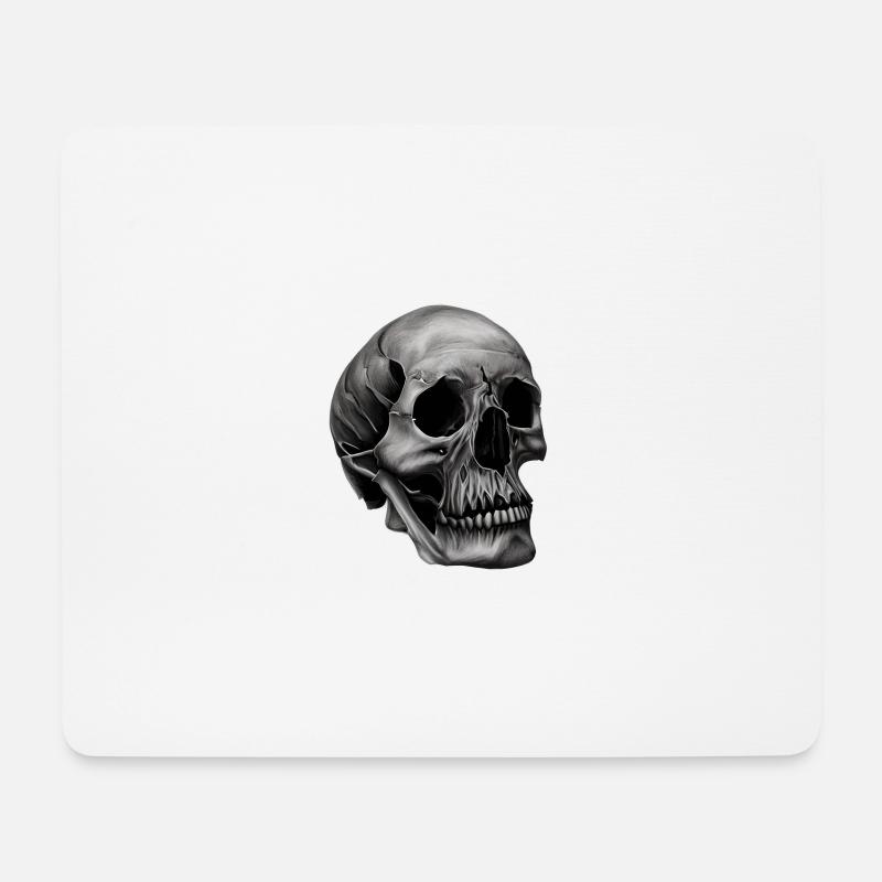Totenkopf - Mousepad (Querformat) - Weiß
