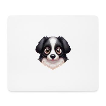 Künstlerisches Border Collie Kunstwerk - Mousepad (Querformat) - Weiß - Vorne