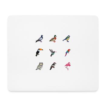 Vögel - Mousepad (Querformat) - Weiß - Vorne
