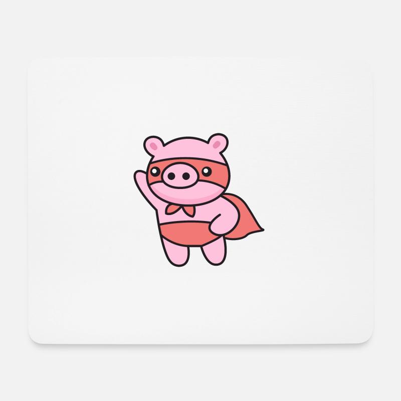 Schweinchen Held - Mousepad (Querformat) - Weiß