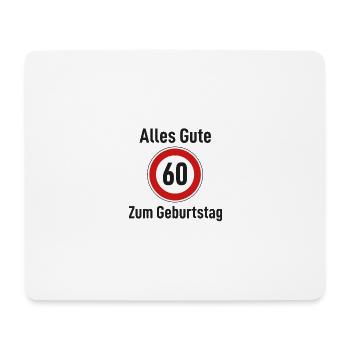 Alles Gute zum Geburtstag Straßenschild "60" - Mousepad (Querformat) - Weiß - Vorne