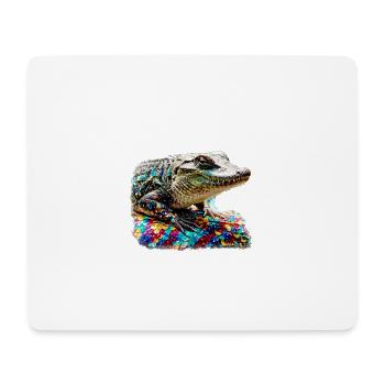 crocodile,colorful,sequins,graffiti,gold,metallic - Mouse Pad (horizontal) - white - Front
