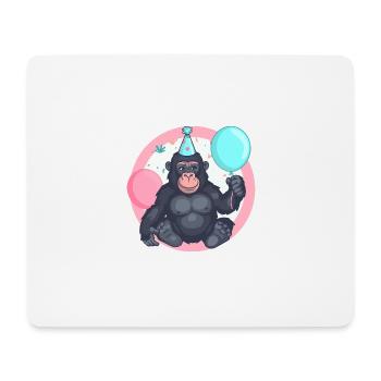Gorille Anniversaire Bébé - Tapis de souris (format paysage) - blanc - Devant