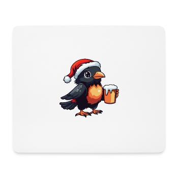 Raven Crow Bière Noël Noël - Tapis de souris (format paysage) - blanc - Devant