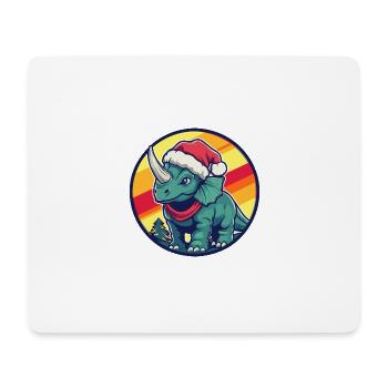 Dinosaure tricératops Noël Noël - Tapis de souris (format paysage) - blanc - Devant