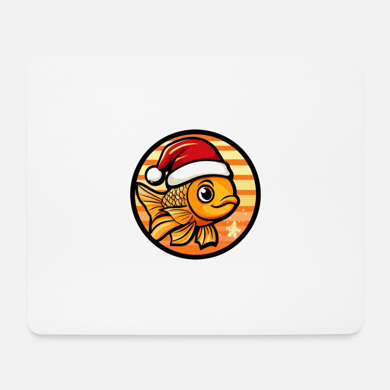 Goldfische Weihnachten X-Mas - Mousepad (Querformat) - Weiß