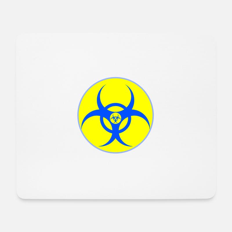 Elektrisch Blauer Biohazard-Wappen - Mousepad (Querformat) - Weiß