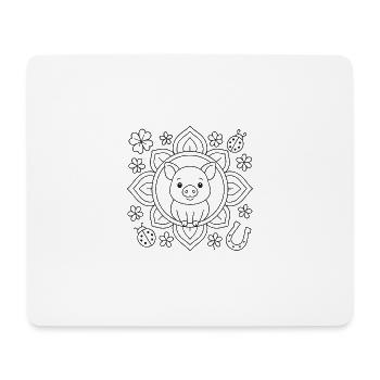 Gluecksbringer Mandala zum ausmalen - Mousepad (Querformat) - Weiß - Vorne